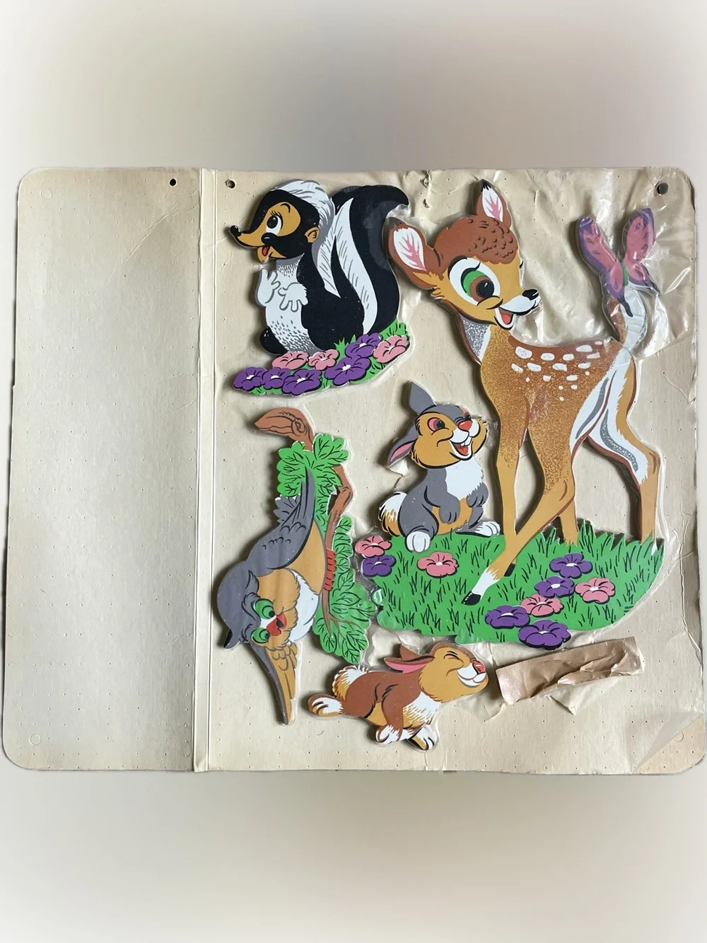 Vintage 1950-1960’s Walt Disney Bambi Thumper & Flower Owl 4 PCs Wall Decor